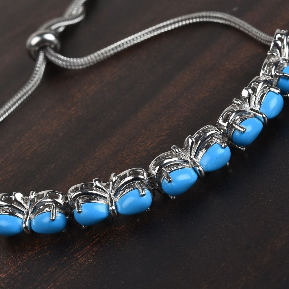 NEW KARIS 6.50 ctw Blue Howlite Bolo Bracelet